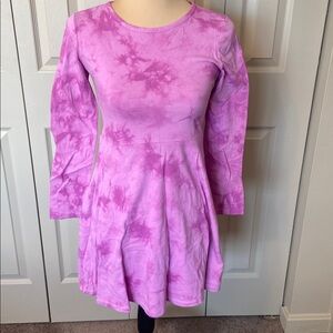 Gap Kids NWT Purple Tie Dye Long Sleeve Dress Girls Size12 X-Large
